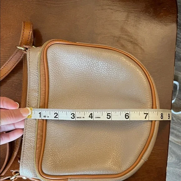 Valentina Cream Crossbody with Tan Trim and Gold Hardware - Picture 4 of 14